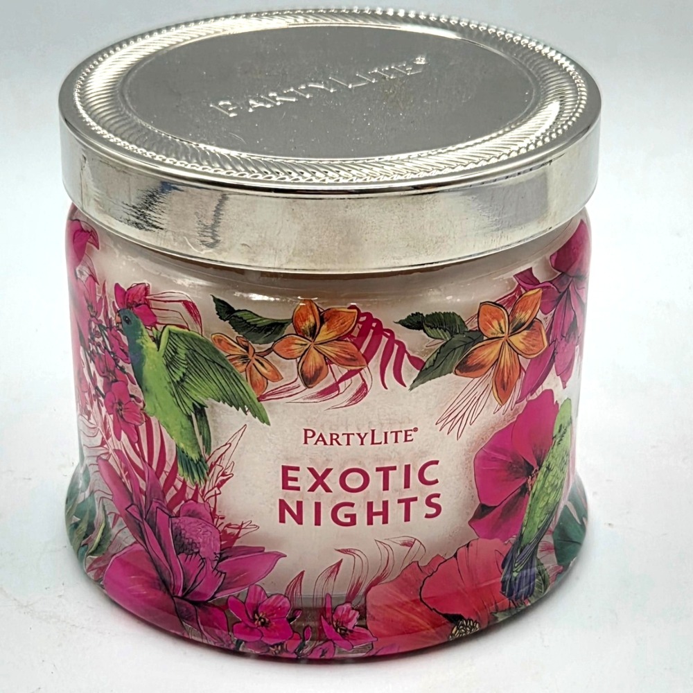 Partylite Exoctic Nights Scented 3 Wick Jar Candle with Lid